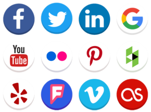 Grand Rapids Social Media Management icons showing Facebook, YouTube, Twitter, and more.